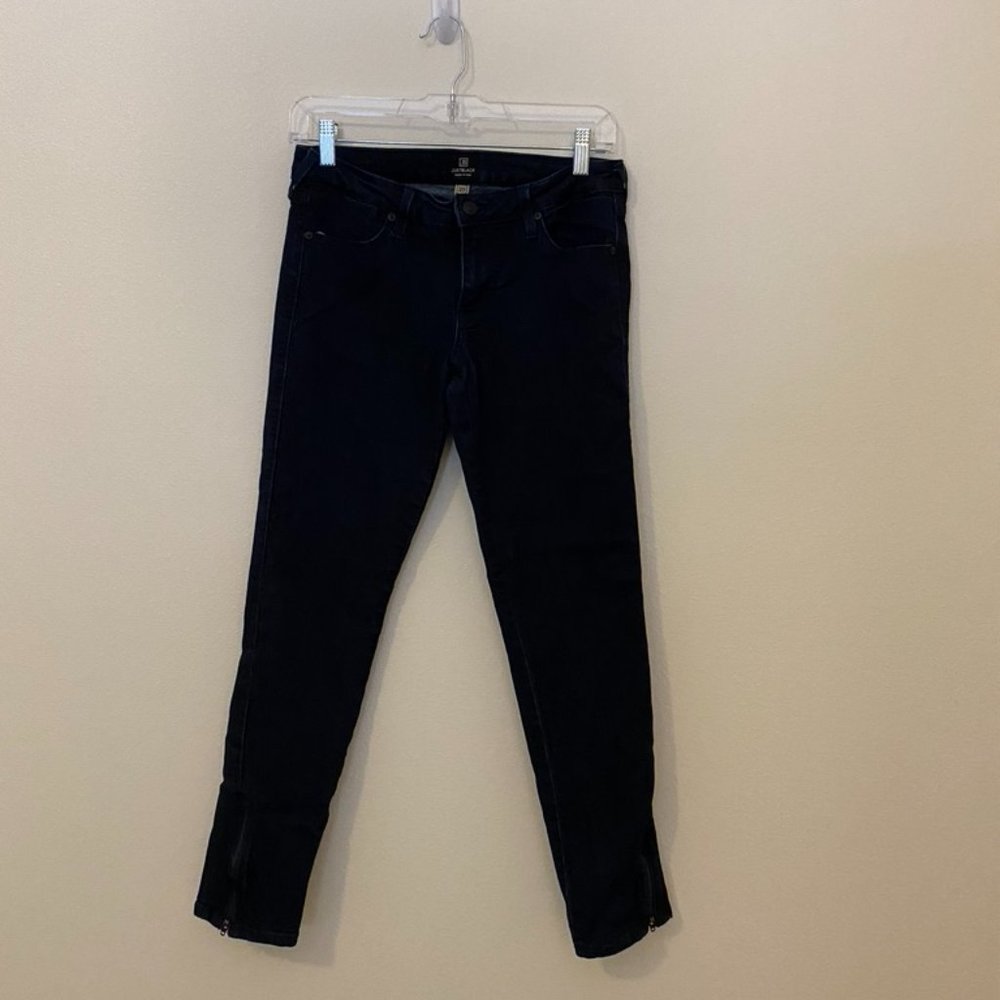 Just Black Dark Wash Jeans with Zipper Ankles